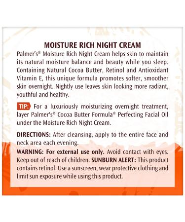 Palmer's Cocoa Butter Overnight Moisture Night Cream - 6 Pack 2.7 oz | Hydrating Facial Cream for All Skin Types - International Shipping - Buy Online on GoSupps.com