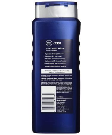 Nivea Men's Cool Body Wash 16.9oz - Refreshing Clean & Hydration | International Shipping Available - Buy Online on GoSupps.com