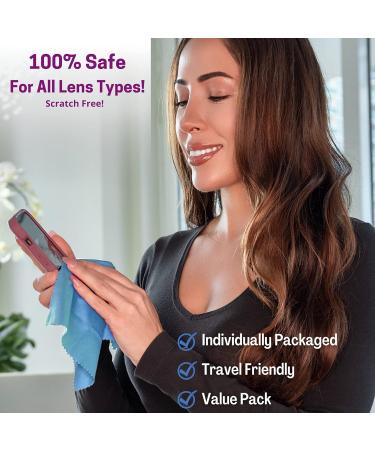 Microfiber Cleaning Cloths 12 Pack - Glasses Phone & Screen Cleaner in Vinyl Pouch | Premium Blue Cloths for Electronics & Camera Lens - Buy Online on GoSupps.com