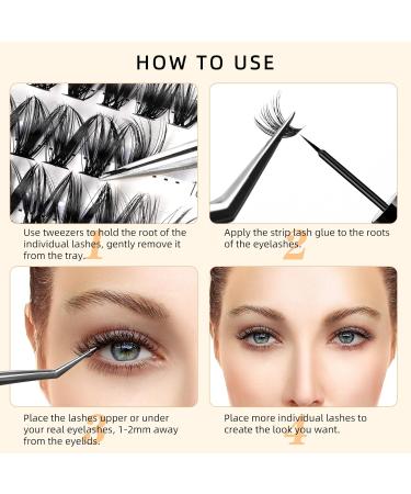 40D 0.07D Individual False Eyelashes - Reusable Cluster Lashes | DIY Makeup 8-14mm Curl Mix - Buy Online on GoSupps.com
