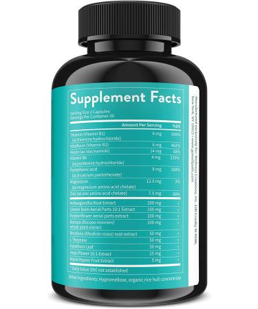 Zen Anxiety Relief Supplement | Herbal Calm Formula with Ashwagandha & L-Theanine - 60 Ct - Buy Online on GoSupps.com