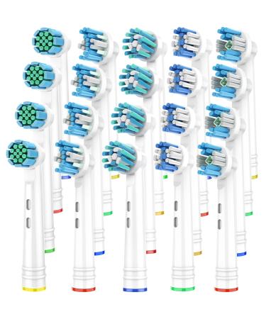 Brush Heads Replacement Compatiable for Oral b Barun Electric Toothbrush Heads with Dupont Bristles Contain Precision Floss Cross 3D Clean Compatible with Oral-B 7000/Pro 1000/9600/ 5000/3000/8000