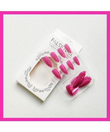 Buy Pink Press on Nails | Medium Almond Cat Eye Glitter Design | Full Cover Acrylic Stick on Nails for Women - A004 - Buy Online on GoSupps.com