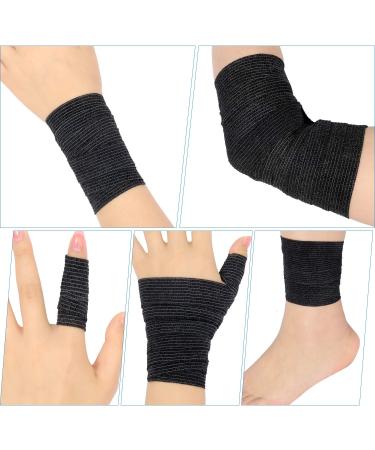 Pangda 12 Pack 1 Inch Black Self-Adherent Bandage Wrap for Sports - 5 Yards Each - Stretch Tape for Wrist, Ankle - Adhesive Bandage Tape - Buy Online on GoSupps.com