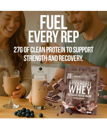 BRICKHOUSE NUTRITION Whey Protein | Fermented Whey Isolate Protein Powder | Lactose-Free Post-Workout Recovery Powder - Chocolate - 1 Pack - Buy Online on GoSupps.com