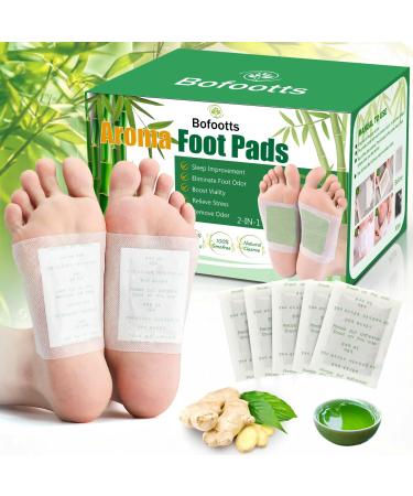Foot Pads 100Pcs Natural Bamboo Vinegar Ginger Foot Pad - Health Deep Cleansing Foot Patch -Lavender Pain Relief & Better Sleep Adhesive Sheet for Relieve Stress Green 100 Pack
