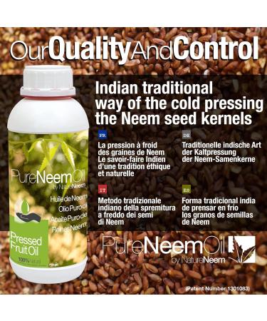 1st Cold Pressed Pure Virgin Neem Oil - 1 Liter - 100% Natural Certified Organic - Buy Online on GoSupps.com
