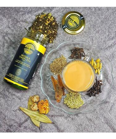 GLENBERG | MASALA CHAI TEA | Traditional Indian Masala Chai Tea with Pure Natural Herbs and Spices (Adrak/Ginger Cardamon/Elaichi Cinnamon/Dal Chini Licorice/Mulethi) | Milk Tea (100 Grams) 100 Grams | 50 Cups - Buy Online on GoSupps.com