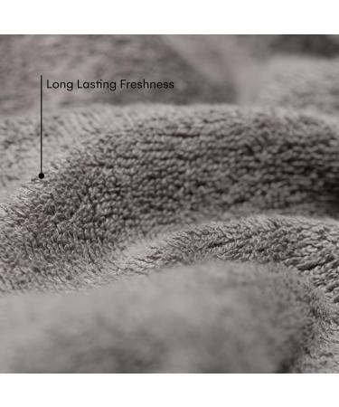 Silvon Luxury Antimicrobial Towel Set - Ultra Absorbent Supima Cotton Gray Face Hand & Bath Towels - Buy Online on GoSupps.com