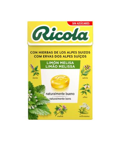 Ricola Swiss Lemon Sweets - Sugar Free Lemon Balm - 50g - Pack of 4