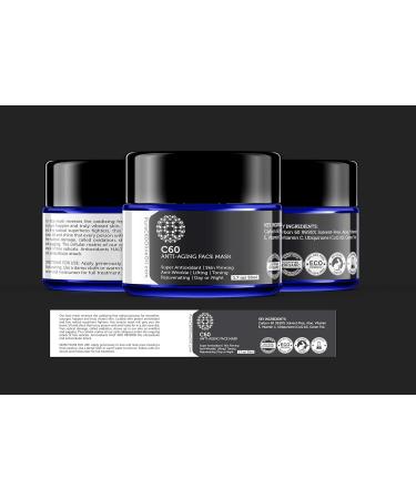 C60 Anti-Aging Face Mask 50ml | Organic Green Tea Aloe & Vitamins | Global Best Seller for Men & Women - Buy Online on GoSupps.com