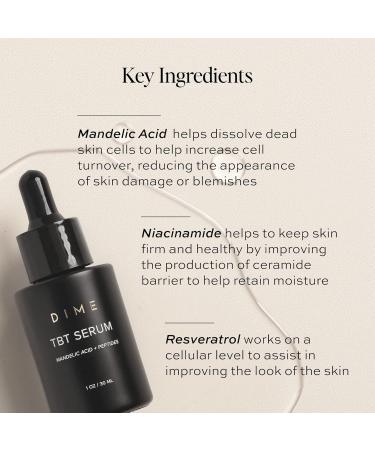 DIME Beauty TBT Serum - Anti-Aging Face Serum With Niacinamide and Mandelic Acid Hydrating for Youthful Skin 1 oz (30 mL) - Buy Online on GoSupps.com