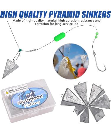 Pyramid Fishing Sinker Weights - Tangle-Free Bulk Fishing Weights (1oz-8oz) - 4pcs - Buy Online on GoSupps.com