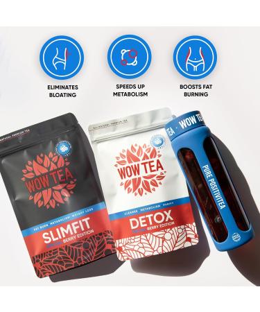WOW TEA 42-Day Biofit Berry Tea - Cleanse & Maintain Weight with Detox & SlimFit Teas in Blue Bottle | International Shipping Available - Buy Online on GoSupps.com