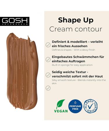 Buy Gosh Cream Contour Shape Up Stick - Define Your Face with Vegan Contouring Built-in Sponge Perfume-Free Allergy-Certified - 002 Medium-Dark/002 Medium-Deep - International Shipping Available - Buy Online on GoSupps.com