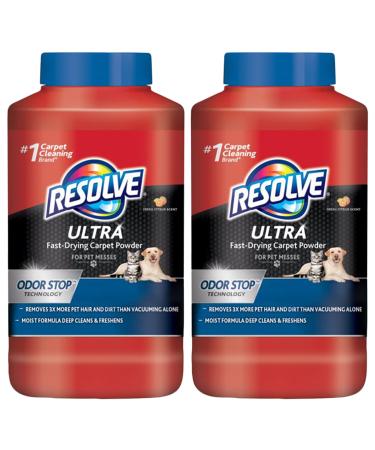 Resolve Ultra Fast Drying Carpet Cleaning Powder for Pet Messes, Fresh Citrus Scent, 1.13 Pound (Pack of 2)