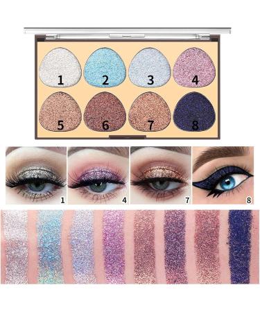 Eyeshadow Palette Fine Pressed 8 Colors Glitter Eye Makeup Palette - Blendable Natural Colors Make Up Eye Shadows Cosmetics Gift Fovolat M2 - Buy Online on GoSupps.com
