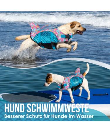 Shop Eyin Shark Shape Dog Swimming Vest | XL Blue - Strong Buoyancy & Adjustable Size for Safe Swimming & Boating - Buy Online on GoSupps.com