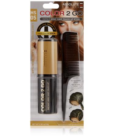 Nicka K Color 2 Go Instant Gray Hair Touch Up 0.53 Oz"Free Starry Lipgloss 10 Ml" (HS 05 Light Brown)