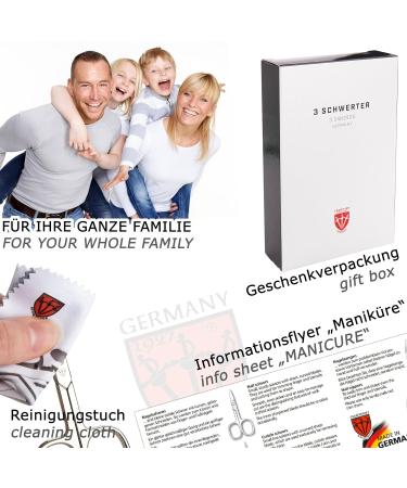 Three Swords Germany 6 pcs Manicure Set 'Genova' | Nail Care Kit with Scissors Clippers & Glass Files in Textile Jeans Blue - International Shipping - Buy Online on GoSupps.com