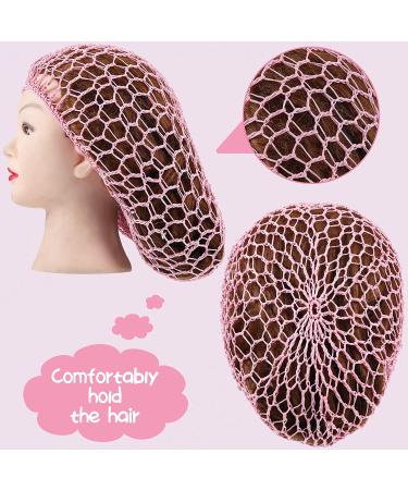 3-Piece Mesh Hair Net Rayon Crochet Snood Hat Set in Orange Red Pink Rose - Buy Online on GoSupps.com