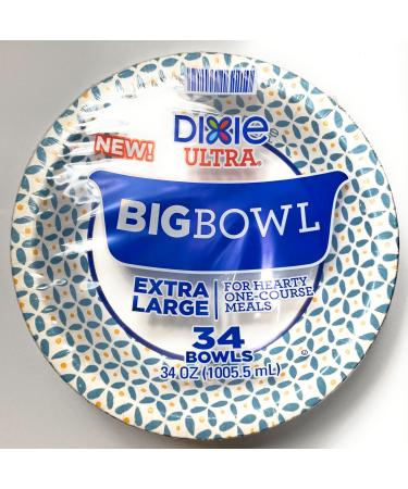 Geogia Pacific Dixie Ultra Big Bowl, 34 oz Printed Disposable Paper Bowl, 34 Count