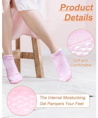 Moisturizing Socks for Women - 2 Pairs of Silicone Spa Socks for Dry Cracked Feet Care (Blue & Pink - Buy Online on GoSupps.com