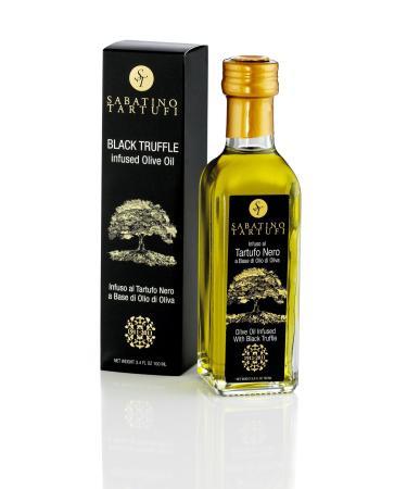 Sabatino Tartufi All Natural Black Truffle Infused Olive Oil - Made From Black Truffles, Vegan, Vegetarian, Kosher, Non-Gmo Project Verified, 3.4oz 3.4 Fl Oz (Pack of 1)