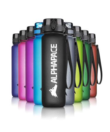 Alphapace drinking bottle outlet-safe 350 ml water bottle BPA-free bottle for sports bicycle & outdoor activities sports bottle with fruit insert in black black 350ml