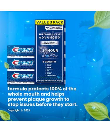 Crest Pro-Health Advanced White Toothpaste (5.8 oz 3 pk) - Teeth Whitening with Bonus Health Gifts & Accessories - Buy Online on GoSupps.com