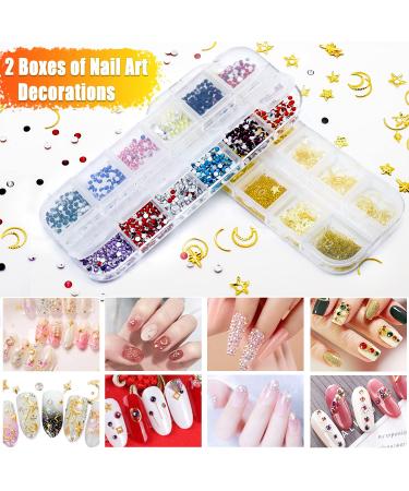 JOYJULY Nail Art Kit for Beginners - 28 Piece Set with Brushes, Dotting Tools, Stickers, Foil Tape, Rhinestones, and Tweezers in White - Buy Online on GoSupps.com