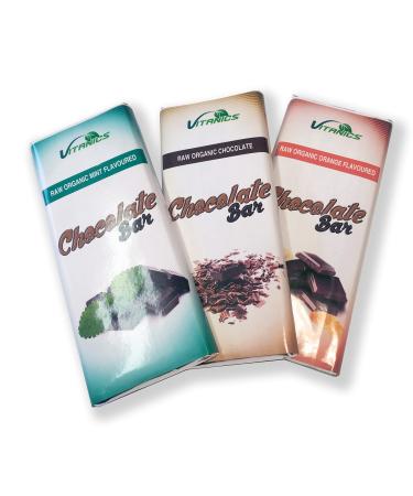 Vitanics Raw Organic Cacao Bar 60g (orange mint and original flavour) (mixture 9 bars)