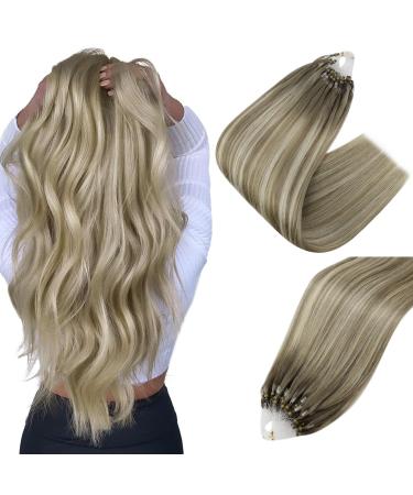 FSHINE 55CM Extensions Real hair with microrings long hair 22 -inch 50g/rack light brown to blonde blonde with light brown cold fusion 1g/s Easy loop extensions of course micro bead fusion hair #19/8/60 3.Micro #19/8/60 55 cm - Buy Online on GoSupps.com