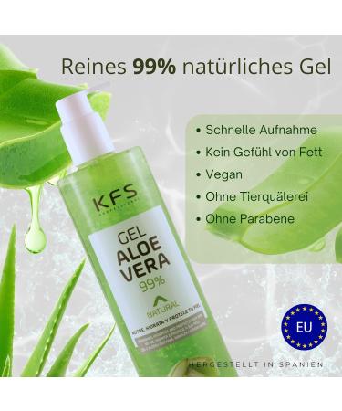KFS Gel Aloe Vera Pur 99% Soin Hydratant Multifonction Visage Corps et Cheveux Apr s-Rasage Apr s Soleil Post- pilation et Tatouage Texture Non Grasse Absorption Rapide 500ml 500 ml (Lot de 1) - Buy Online on GoSupps.com