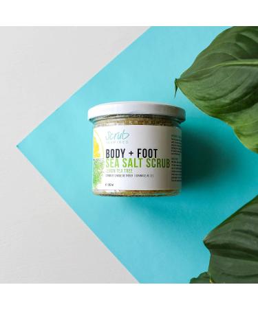 Lemon & Tea Tree Body & Foot Dead Sea Salt Scrub | Hydrating Natural Exfoliating Scrub | Foot salt scrub | body exfoliant | 100% all natural vegan exfoliant no artifical fragrances | 282g - Buy Online on GoSupps.com