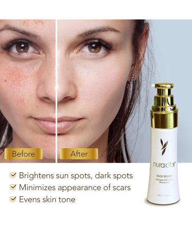 PURA D'OR Face Serum Collagen Whitening Moisturizer - 30mL | Brightens, Firms, & Reduces Wrinkles | For Radiant Skin on Face & Neck - Buy Online on GoSupps.com