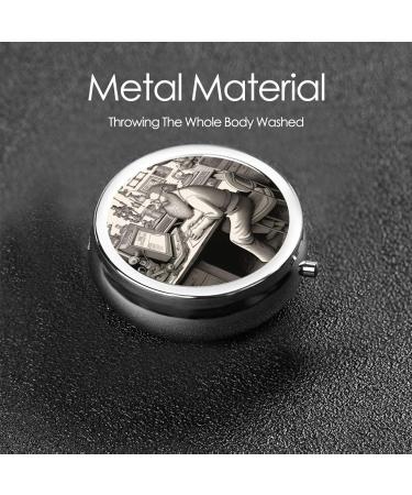Great Inventor Portable Metal Pill Box - Round Mini 3-Compartment for Travel - Hinged Design for Small Pills - Buy Online on GoSupps.com