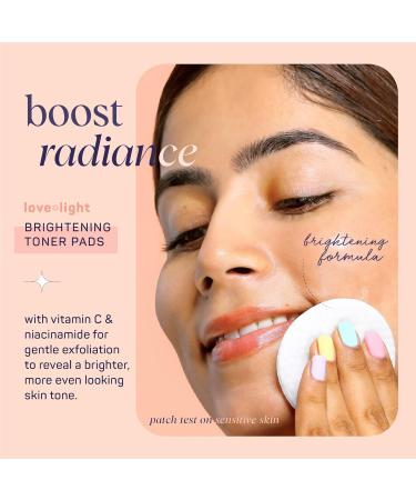 Buy SpaLife Love & Light Radiating Toner Pads Brightening Formula for Uneven Skin Tone Dark Spots & Dullness with Vitamin C & Niacinamide Pre-Soaked Face Pads for Instant Glow - Buy Online on GoSupps.com