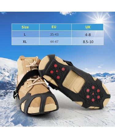 Byhsports Non-Slip Ice Spikes for Running | Anti-Slide Shoe Spikes with Reflective Design | Gr del Ice Spikes for Shoes & Boots | Perfect for Snow & Ice Hikes | XL Wolfram Nails - Buy Online on GoSupps.com