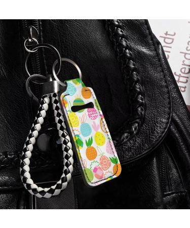 COEQINE Colorful Pineapple Chapstick Holder Keychain | Lip Balm & Lipstick Accessory for Women & Girls | Travel Essential - Buy Online on GoSupps.com