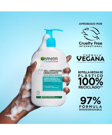  Garnier Garnier Pure Active Moisturizing Cleansing Gel with Hyaluronic Acid Ceramide and Clay Removes Impurities Grease and Makeup 2 x 250 ml - Buy Online on GoSupps.com