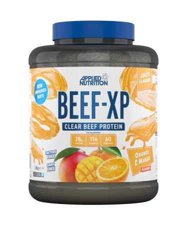 Applied Nutrition Beef XP - Clear Hydrolysed Beef Protein Isolate Fruit Juice Style Dairy Free Beef Protein Powder Lactose Free Zero Sugar Low Fat 1.8kg - 60 Servings (Orange & Mango) Orange & Mango 1.8 kg (Pack of 1)