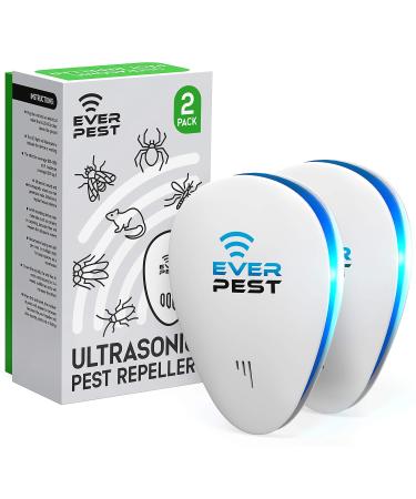 Ultrasonic Pest Control Repeller - Repel Rodents Ants Cockroaches Get Rid Bed Bugs Mosquitos Flies Spiders Squirrel Bats - Eco-Friendly Safe for Humans - 2 Pack