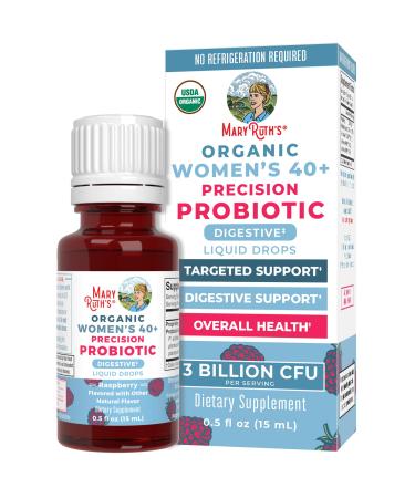 MaryRuth Organics USDA Organic 40 Womens Probiotic Liquid Drops | Probiotics for Digestive Health | Stress-Related GI Issues | Occasional Gas Relief for Adults | Vegan | Dairy Free | 30 Servings Women 40+