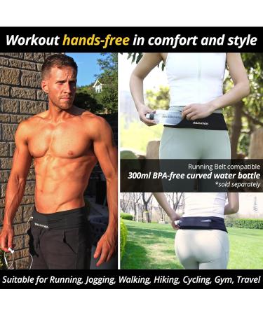Buy Build & Fitness Running Belt for Men & Women Flip-Waist Pocket Key Clip & Cell Phone Holder for iPhones & Samsung - Adjustable 34 -39 (87-98cm) - Black - Buy Online on GoSupps.com