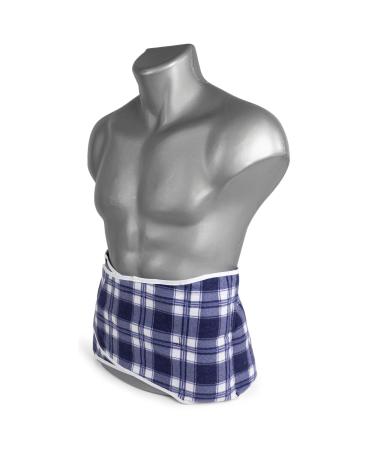 Heat belt rapeseed pillow belt with velcro fastening - approx. 135cm - 7-chamber. e.g. warmth for lower back - flannel check blue - Buy Online on GoSupps.com