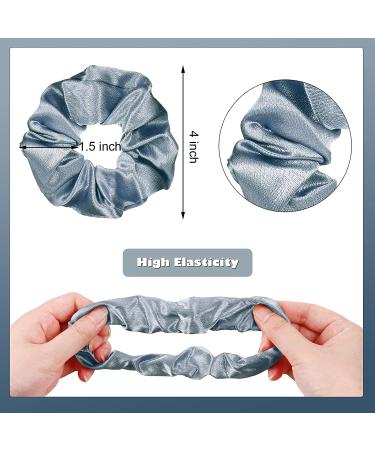 9-Piece Satin Bridesmaid Scrunchies - Bridesmaid Proposal Gift in Light Blue and White - Buy Online on GoSupps.com