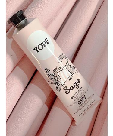 YOPE Natural Hand Cream - Sage & Green Caviar | 98% Natural Ingredients | 100ml | Nourishing & Hydrating for All Skin Types - Buy Online on GoSupps.com