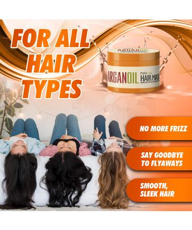Pure Nature Lux Spa Moroccan Argan Oil Hair Mask - Sulfate-Free Deep Conditioner for Dry, Damaged Hair - Split End Moisturizer and Hydrating Treatment - Buy Online on GoSupps.com