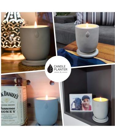 Concrete Cement Candle Planter | Aromatherapy Soy Candles | 8 Oz Black Sandalwood | Strong Scented Home Decor | 50 Hour Burn Time - Buy Online on GoSupps.com